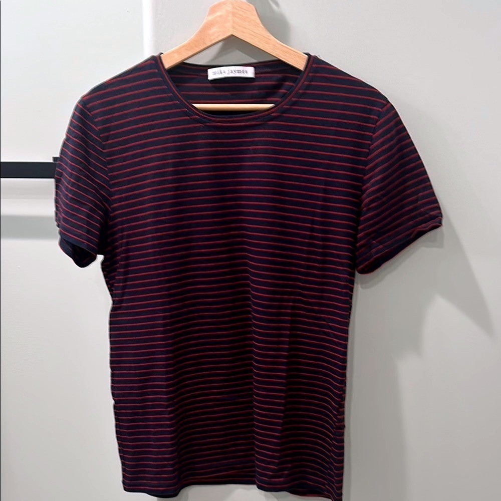 Mike‎ Jaymes Navy and Red Striped Men's T-Shirt